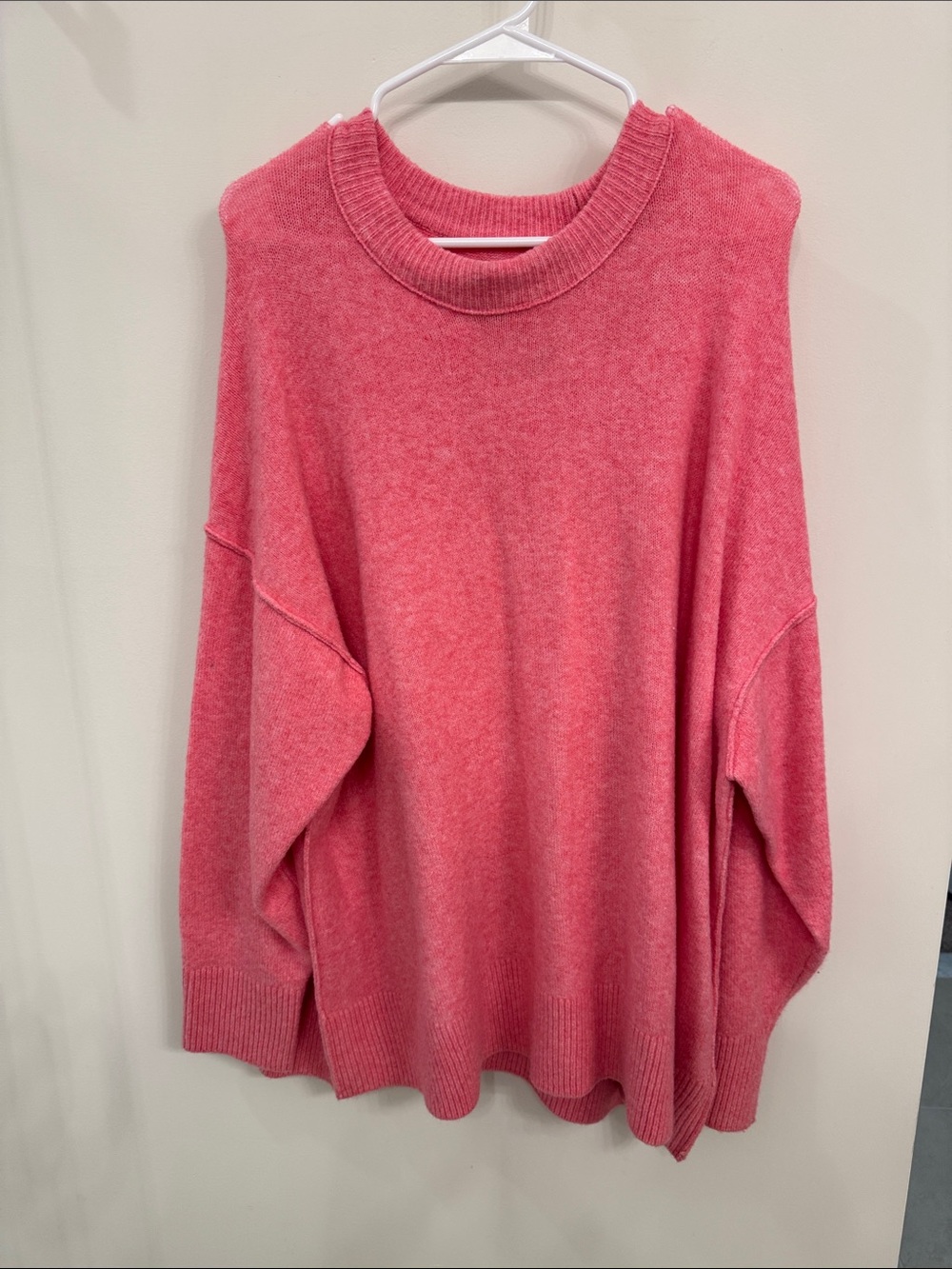 aerie Oversized Scoopneck Sweater in Coral Pink